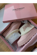 Ribbon Couture Pink Plush Textured Ankle Boots - Chunky Sole Cotton Sock Booties