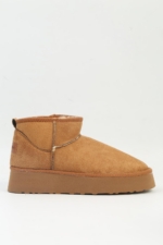 Pierre Cardin PC-52709 Women's Tan Faux Suede Ankle Boots - Flat Pull-On Booties