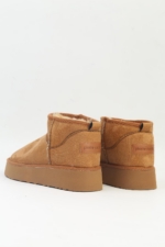 Pierre Cardin PC-52709 Women's Tan Faux Suede Ankle Boots - Flat Pull-On Booties - Image 3