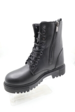 Women's Black Cold-Resistant Everyday Boots - Stitched Non-Slip Sole Lace-Up Winter Booties - Image 4