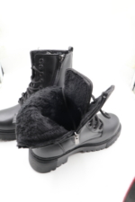 Women's Black Cold-Resistant Everyday Boots - Stitched Non-Slip Sole Lace-Up Winter Booties - Image 5