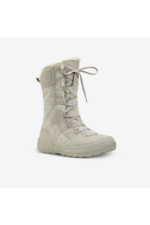 Decathlon Quechua NH500 High Women's Beige Waterproof Snow Boots - Lace-Up Winter Hiking Boots