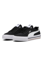 Puma Court Classic Vulc FS Unisex Black & White Court Sneakers - Canvas Low-Top Trainers - Image 2