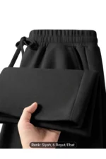 2-Pack Seasonal Men's Baggy Wide-Leg Sweatpants - Black & Gray Plus Size - Image 2