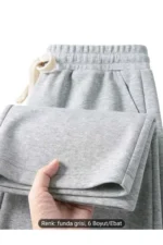 2-Pack Seasonal Men's Baggy Wide-Leg Sweatpants - Black & Gray Plus Size - Image 7