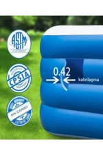210x135x60 cm Large Rectangular Inflatable Pool - Family and Kids Blow Up Swimming Pool - Image 3
