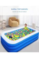 210x135x60 cm Large Rectangular Inflatable Pool - Family and Kids Blow Up Swimming Pool - Image 8