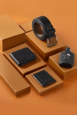 Boxed Men's Gift Set - Wallet, Belt, Card Holder & Perfume in Black - Image 2