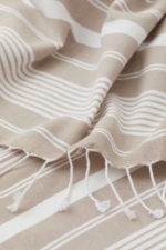 Katya Peshtemal Bath Towel - 100% Turkish Cotton Beige Hammam Towel 100x180 cm - Image 2