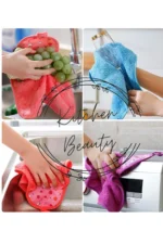 3-Piece Coral Fleece Hand and Face Towel Set - Fast Drying Soft Absorbent Hanging Towel Multi-Color - Image 3