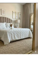 3-Piece Pom-Pom Double Bedspread Set Cream Ecru - Image 2