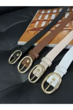 4-Pack Value Set Women's Oval Buckle Belt for Dresses, Pants, Jackets and Shirts - Image 2