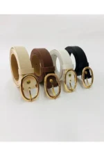 4-Pack Value Set Women's Oval Buckle Belt for Dresses, Pants, Jackets and Shirts - Image 3
