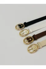 4-Pack Value Set Women's Oval Buckle Belt for Dresses, Pants, Jackets and Shirts - Image 5
