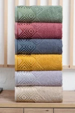 6-Piece 100% Cotton Hand and Face Towel Set - 30x50 cm Luxury, Soft, Absorbent Kitchen and Bathroom Towels