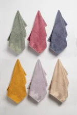 6-Piece 100% Cotton Hand and Face Towel Set - 30x50 cm Luxury, Soft, Absorbent Kitchen and Bathroom Towels - Image 2