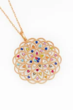 925 Sterling Silver Chain Rose Gold Plated Flower of Life Necklace - Image 3
