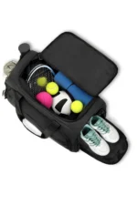 Black Front Pocket Large Travel and Sports Bag with Shoe Compartment - Image 2