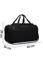 Black Front Pocket Large Travel and Sports Bag with Shoe Compartment - Image 6