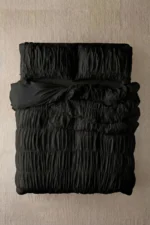 Black Ruffled Double Cotton Duvet Cover Set - Image 6