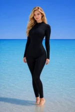 Black Slim-Fit Athletic Swimsuit - Women's Shaping One-Piece Pool Swimwear