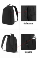 Black Waterproof Daily Backpack - Image 3