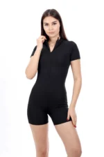 Black Women's Swimming Jumpsuit Swimsuit - Slimming Shorty Swim Dress Pool Swimwear