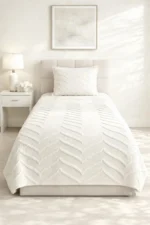 Boho Arlinageo Single Bedspread Set 180x250 cm Ecru