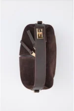 Brown Genuine Suede Women's Hand and Shoulder Bag - Image 2