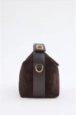 Brown Genuine Suede Women's Hand and Shoulder Bag - Image 4