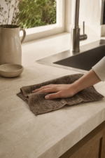 Brown Microfiber Kitchen Cleaning Cloths 40x40 cm Stain Resistant Odor Free 3-Pack - Image 3