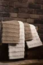 Bubble 4-Piece 100% Cotton Towel Set - Premium Hand, Face, and Head Towels (Highly Absorbent 50x90 cm - Brown)