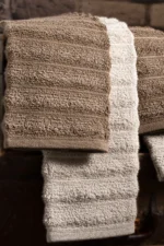 Bubble 4-Piece 100% Cotton Towel Set - Premium Hand, Face, and Head Towels (Highly Absorbent 50x90 cm - Brown) - Image 5