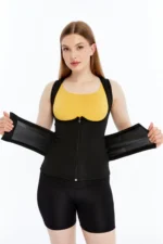 Cristal Thermal Sauna Effect Tank Top - Waist and Belly Slimming Sweat Belt Corset Black
