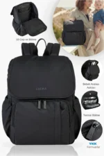 Days Baby Changing Bag Black Thermal Diaper Backpack with Stroller Straps
