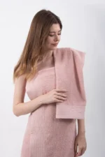 Duru 2-Piece Luxury Bath Towel Set - Powder Pink Soft Cotton Trousseau Towel Pack