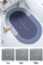Elegant Quick-Dry Water Absorbent Non-Slip Oval Diatomite Bath and Ablution Mat 40x60 cm