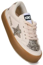 Girls' Casual Lace-Up Sneakers Cream