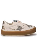 Girls' Casual Lace-Up Sneakers Cream - Image 3