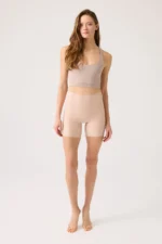 Laser Cut High Waisted Seamless Invisible Boyshort Boxer Nude - Image 3