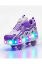 LED Light Up Roller Shoes - Detachable Wheeled Sneakers for Kids and Teens - Image 2