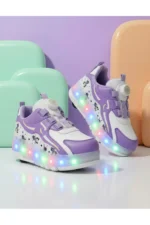 LED Light Up Roller Shoes - Detachable Wheeled Sneakers for Kids and Teens - Image 3