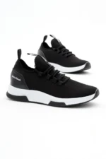 Men Women Black and White Breathable Lightweight Mesh Running Sneakers