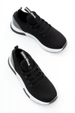 Men Women Black and White Breathable Lightweight Mesh Running Sneakers - Image 3
