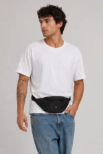 Men's Black 2-Compartment Functional Waist and Shoulder Bag - Image 4