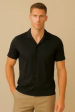 Men's Black Casual Oversized Shirt - Image 2