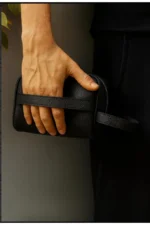Men's Black Double Handle Faux Leather Elegant Handbag