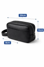 Men's Black Double Handle Faux Leather Elegant Handbag - Image 5