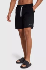 Men's Quick Dry Mesh Lined Black Swim Shorts with Pockets - Image 2