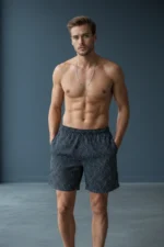 Men's Quick-Dry Swim Trunks - Elastic Waist Beach Shorts with Front and Back Zipper Pockets - Image 3